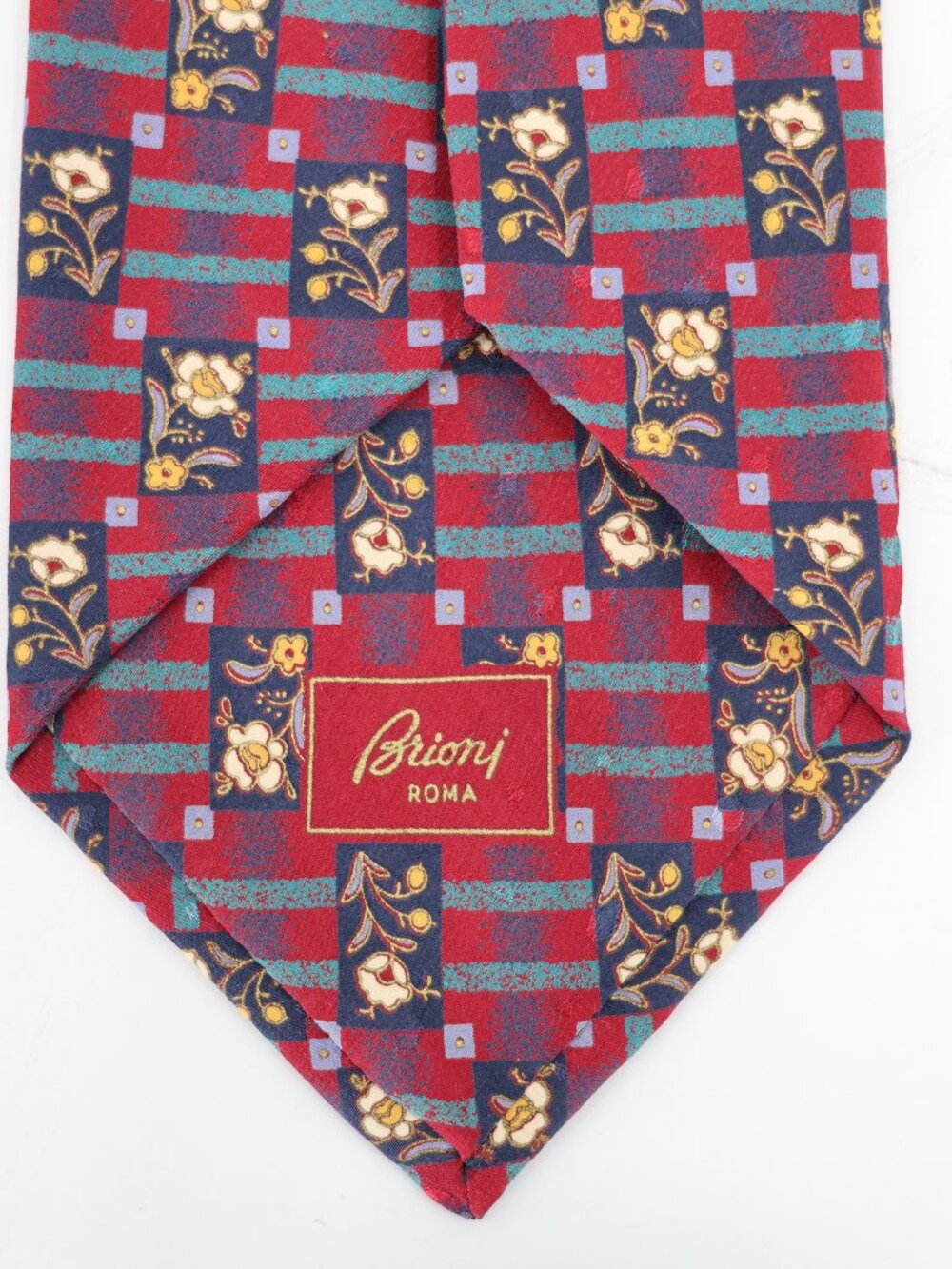 Brioni Tie Mens w4 L60 Designer Geometric Floral Luxury Necktie geometric - Picture 1 of 10